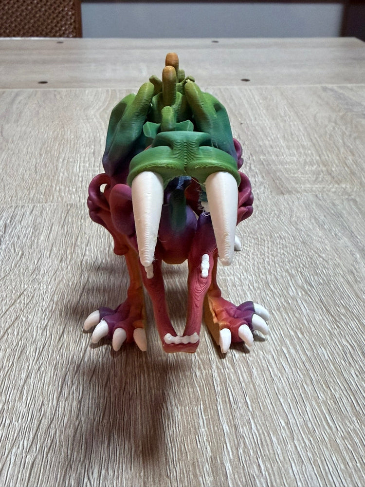 Sabertooth Skeleton - 3D Printed Articulated Fossil Toy