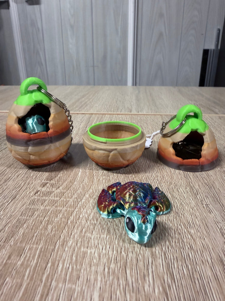 Turtle In Egg Keychain - Sea 3D Printed Ocean Accessory