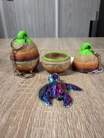 Turtle In Egg Keychain - Sea 3D Printed Ocean Accessory