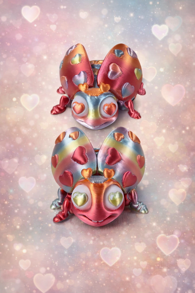 Love Bug - 3D Printed Flexi Fidget Toy - Articulated Ladybug Figurine - Desk Toy Gift - Made in USA