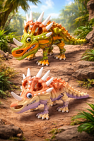 Styracosaurus - 3D Printed Flexi Dinosaur Toy - Articulated Dino Figurine - Desk Toy Gift - Made in USA