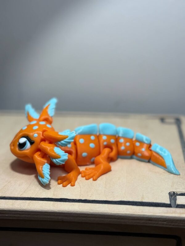 Cute Flexi Axolotl Orange Blue - Image 3