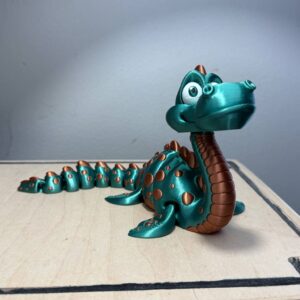 Flexi Loch Ness Monster Shiny – 3D Printed, Articulating & Legendary (9”)