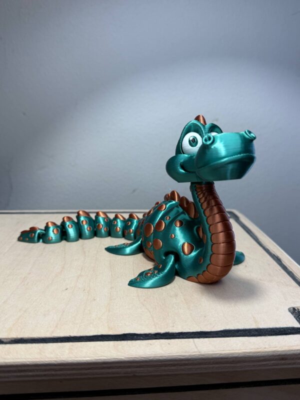 Flexi Loch Ness Monster Shiny – 3D Printed, Articulating & Legendary (9”)
