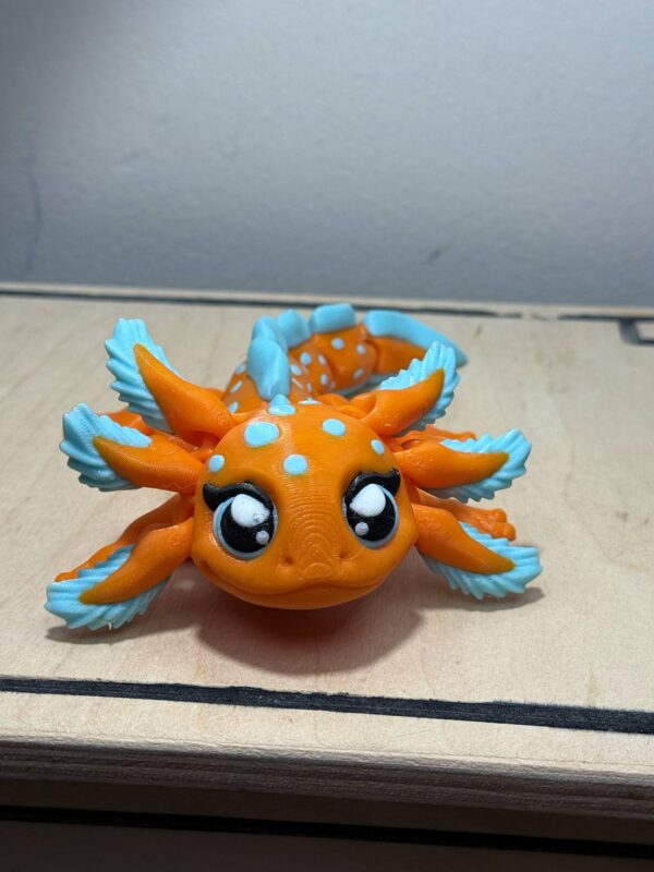 Cute Flexi Axolotl Orange Blue