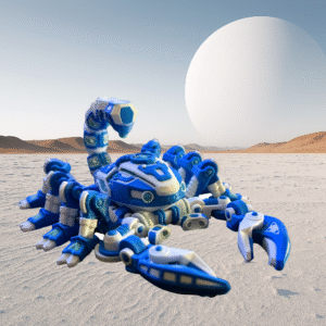 Cyber Scorpion Blue – Articulated 3D Printed Toy