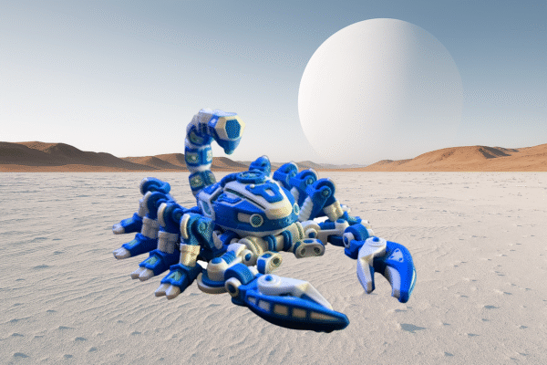Cyber Scorpion Blue – Articulated 3D Printed Toy