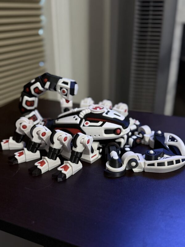 XL Cyber Scorpion – Large Articulated 3D Printed Toy (White) - Image 5