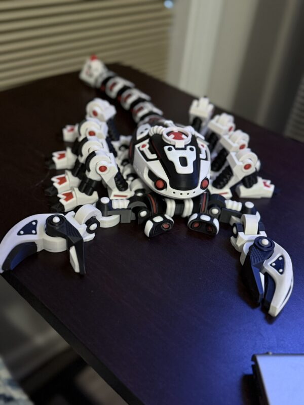 XL Cyber Scorpion – Large Articulated 3D Printed Toy (White) - Image 2