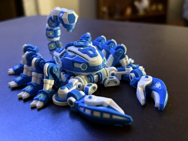 Cyber Scorpion Blue – Articulated 3D Printed Toy - Image 2