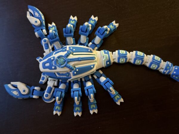 Cyber Scorpion Blue – Articulated 3D Printed Toy - Image 5