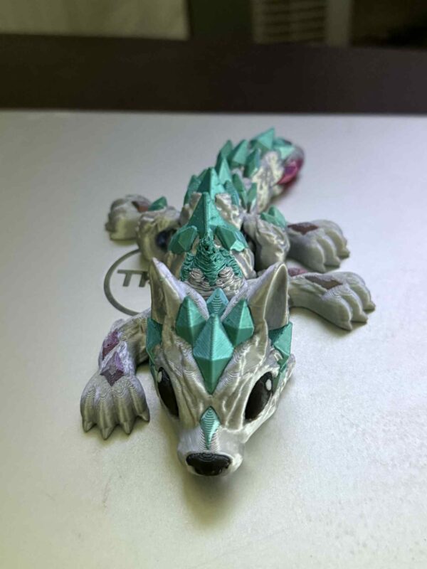 Articulating Silver Crystal Wolf Dragon - Image 5