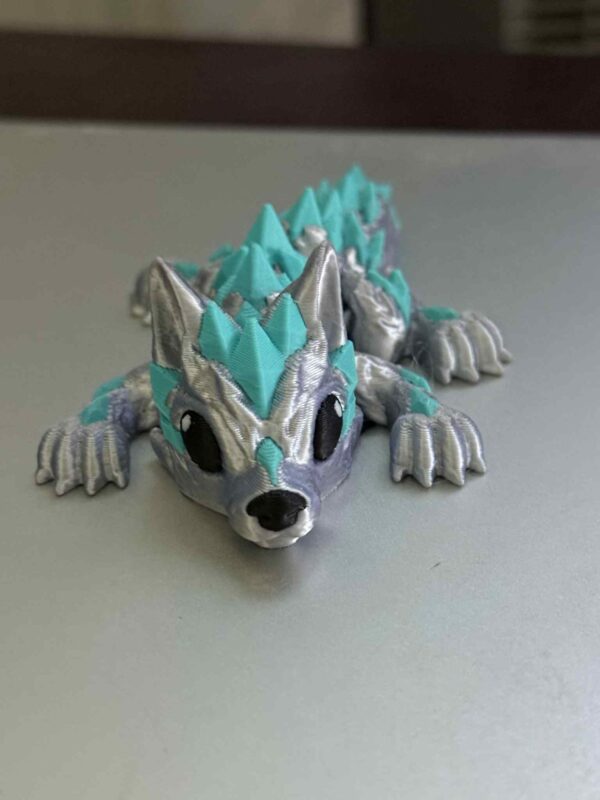 Articulating Silver Crystal Wolf Dragon - Image 7