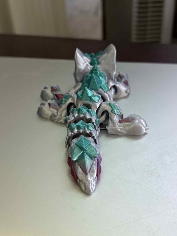 Articulating Silver Crystal Wolf Dragon - Image 3