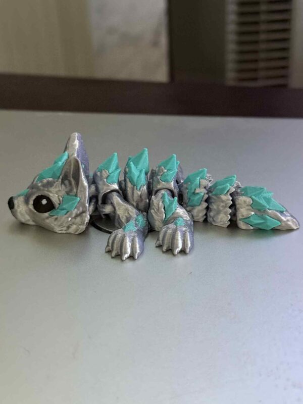 Articulating Silver Crystal Wolf Dragon - Image 8
