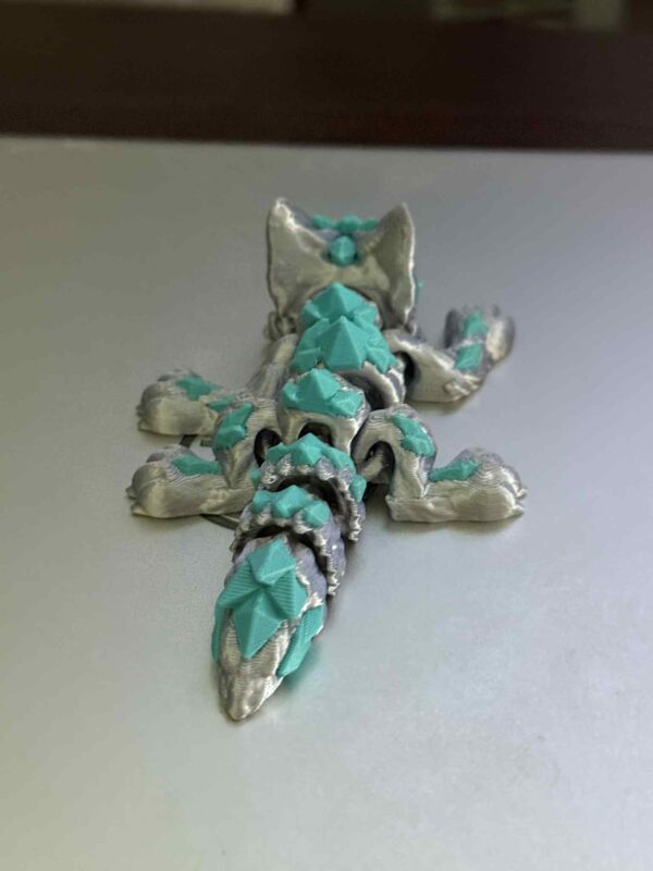 Articulating Silver Crystal Wolf Dragon - Image 9