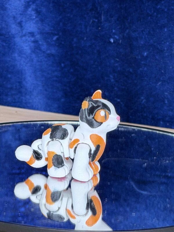 6b4ff277-79ef-40b7-ae7a-bd6bf8b5c87c Mini Articulating Calico Cat Fidget Toy - 1.75-Inch Poseable 3D Printed PLA Figure - Unique Gift for Cat Lovers by CinderWing3D